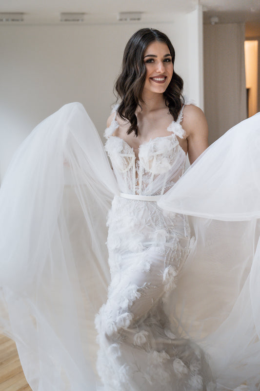 Extra Schleppe Tüll